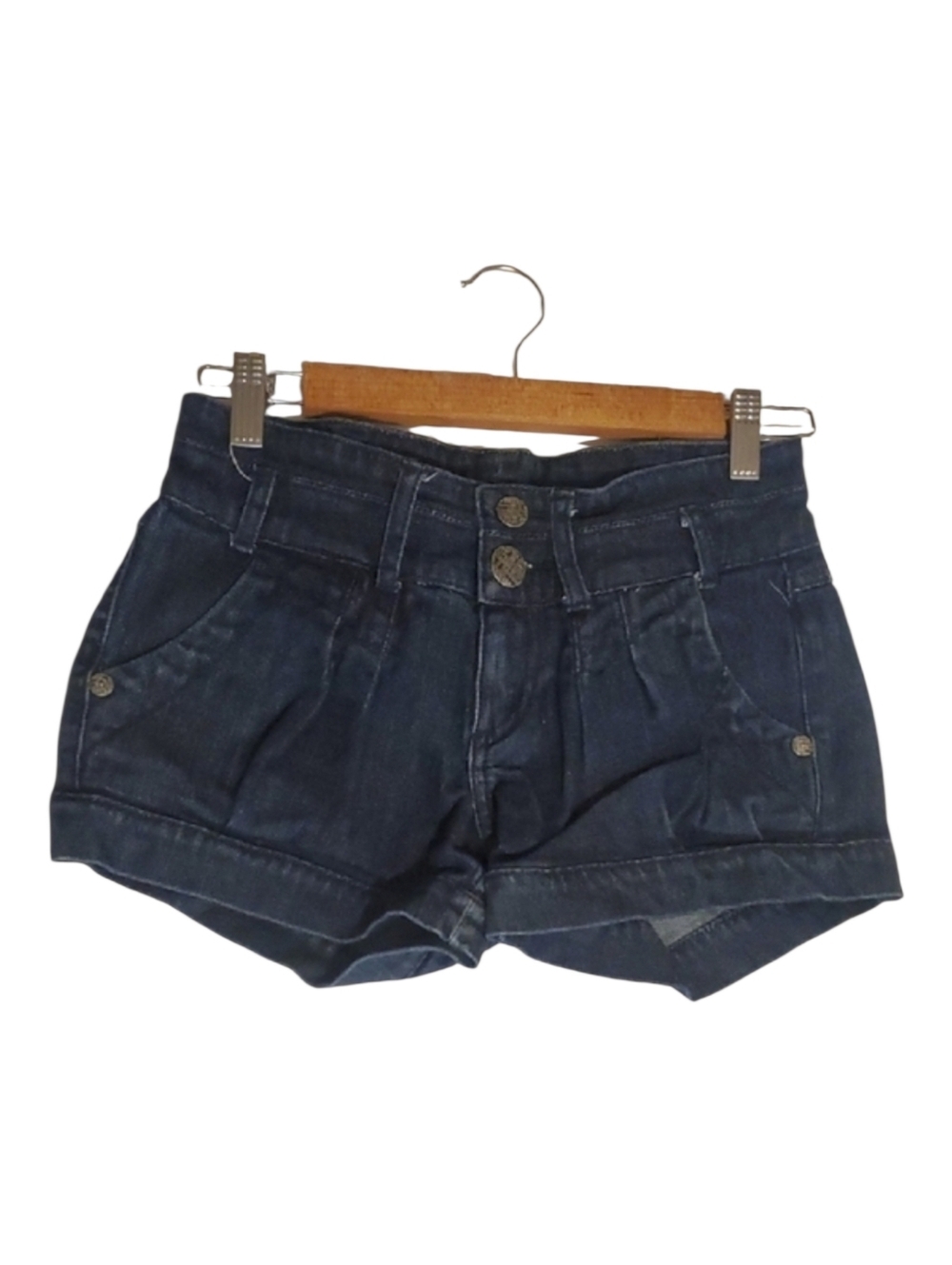 Stradivarius Shorts Womens‎ Size 6 Classic Blue Denim Double Button Jean Shorts
